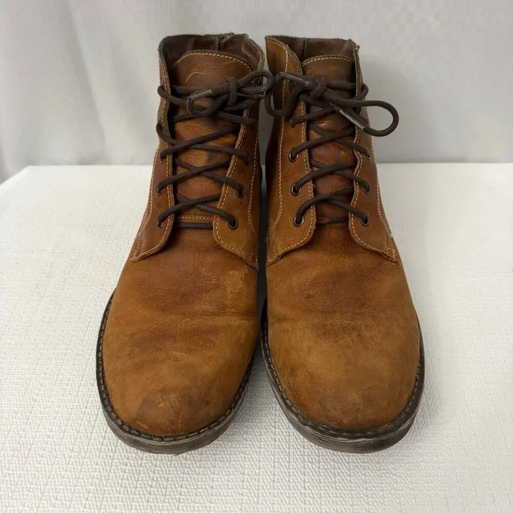 Roan Bed Stu Boots Mens Size 13 Brown Leather Distressed Lace Up Ankle